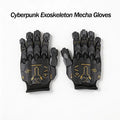 Cyberpunk Exoskeleton Mecha Gloves – 3D Printed Sci-Fi Armor Gauntlets with Flexible Base Glove, Futuristic Cosplay Hand Armor for Costume & Photography
