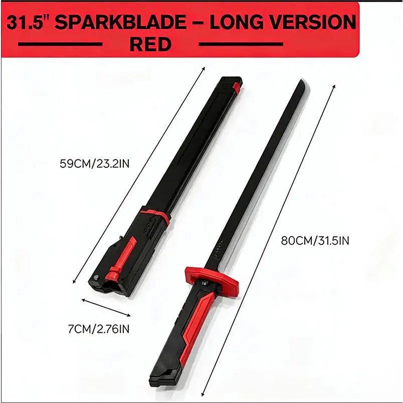 Cyberpunk Drifter Spark Neon Lightsaber Toy 31.5" Spark Blade Sound & Fog 8-Color Stream Type-C Rechargeable Rave Cosplay Display – Top Gift for Kids Star Steel