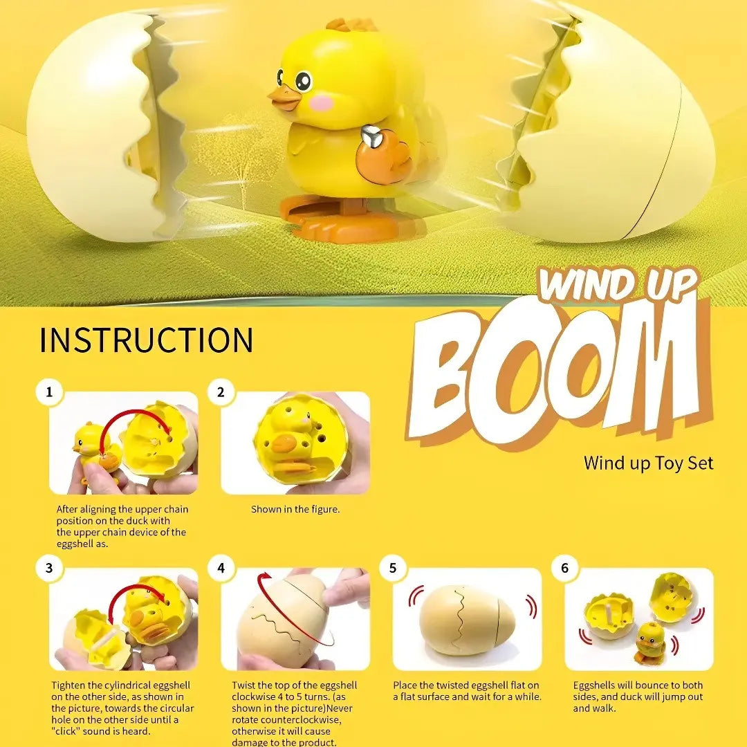 The Best Easter Eggs,Wind-Up Dinosaur Toy, with Hilarious Wind-Up Action, Hopping Duck Egg Toy, Toys Prefilled Easter Eggs for Easter Egg Hunt