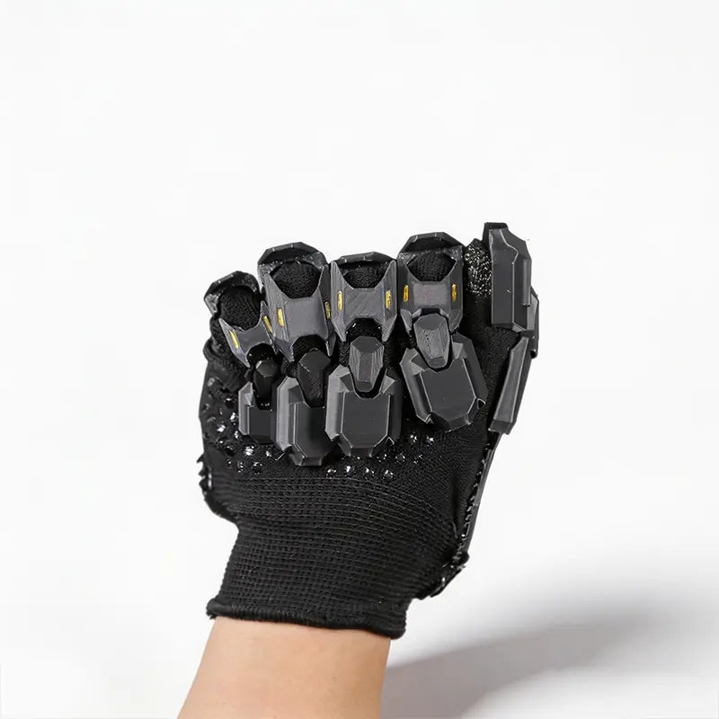 Cyberpunk Exoskeleton Mecha Gloves – 3D Printed Sci-Fi Armor Gauntlets with Flexible Base Glove, Futuristic Cosplay Hand Armor for Costume & Photography