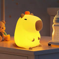Adorkable Silicone LED Capybara Night Light Animal Lamp Touch Sensor Nightlight Children Kid Bedside Bedroom Decor Birthday Gift