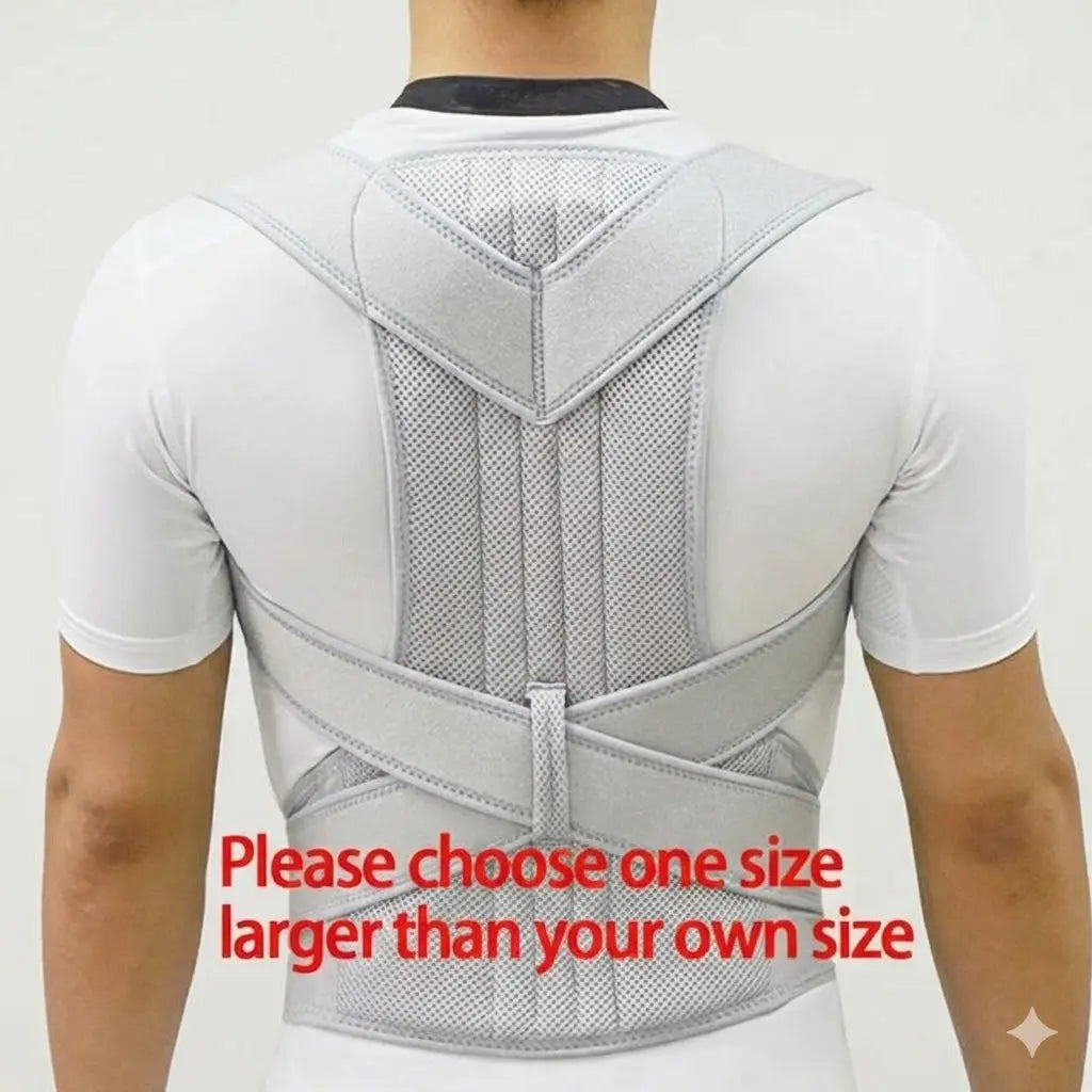 Reinforced Lumbar Posture Support Vest Back Belt. Adjustable Shoulder Spine Straightener with Neck Guide. Breathable Mesh Upper Body Brace for Men Women. Ergonomic Fixation Strap. Comfortable Home Office Gym Sports Gear. Black Daily Wellness Essentials.