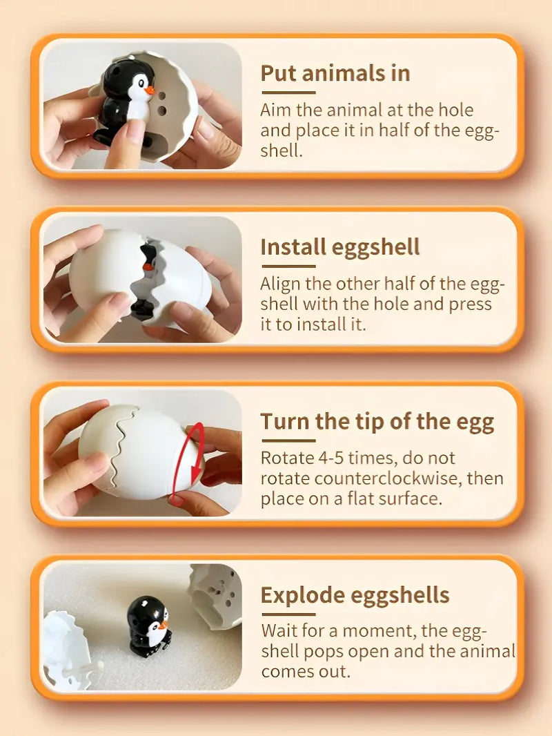 The Best Easter Eggs,Wind-Up Dinosaur Toy, with Hilarious Wind-Up Action, Hopping Duck Egg Toy, Toys Prefilled Easter Eggs for Easter Egg Hunt